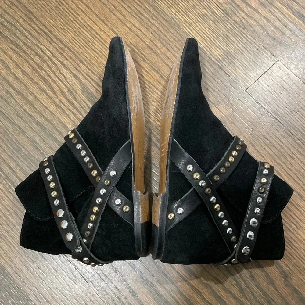 ISABEL MARANT ETOILE Hey Jude Bootie Suede Leather Studded Ankle Straps Goth - Picture 5 of 13
